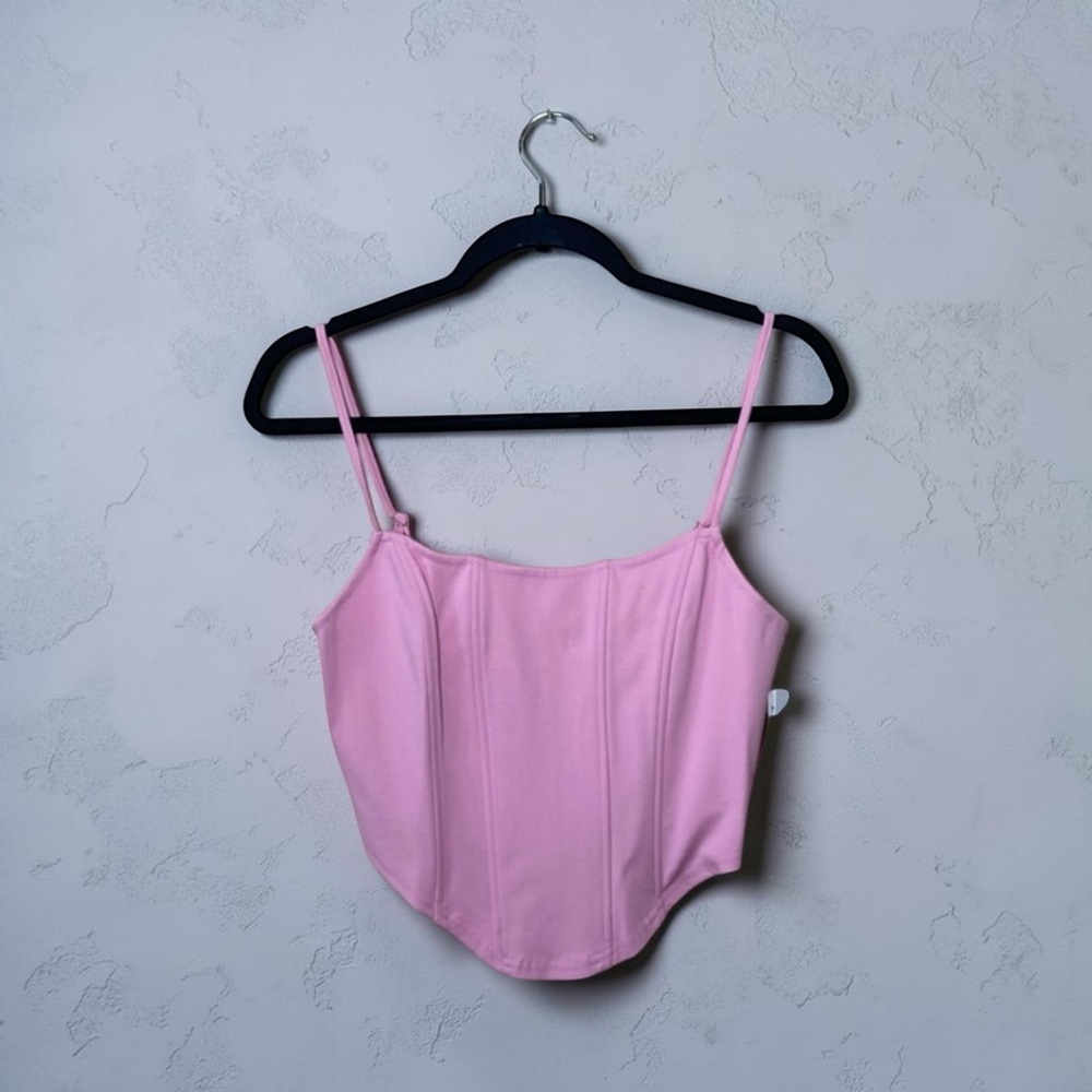 BP Pink Corset Crop Top Small NWT Boning Adjustable Straps Y2K  Going out Trendy